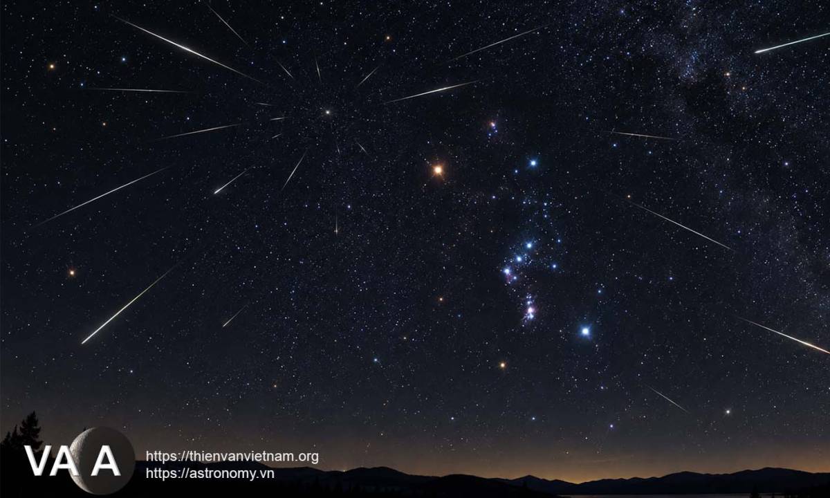 Quan sát mưa sao băng Orionids 2026
